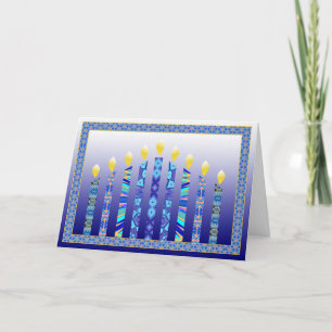 Hanukkah menorah candles card