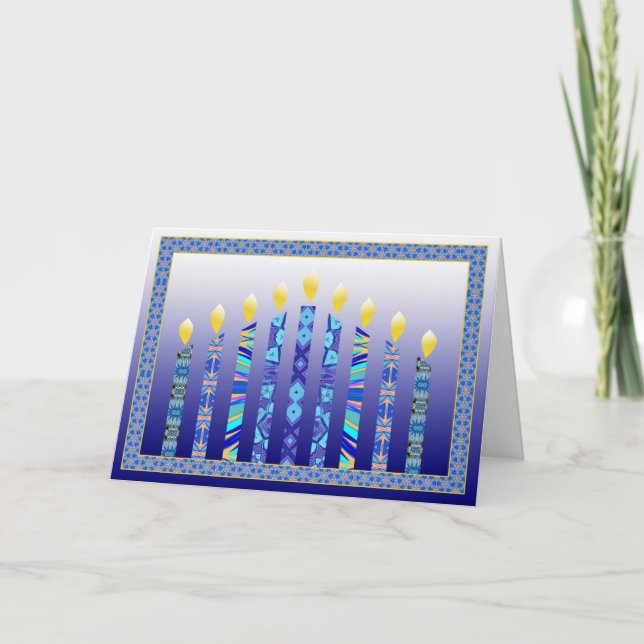 Hanukkah menorah candles card (Front)