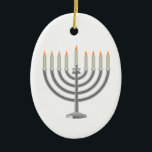 Hanukkah menorah ceramic ornament<br><div class="desc">Hanukkah menorah. Customize and personalize.</div>