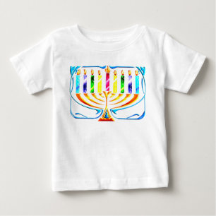 Hanukkah Menorah - Chanukah Menorah Baby T-Shirt