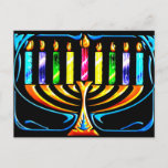 Hanukkah Menorah - Chanukah Menorah Holiday Postcard<br><div class="desc">Hanukkah Menorah - Chanukah Menorah
 This design shows all the candles burning brightly for this special time of year,  the Jewish Festival of Lights.</div>