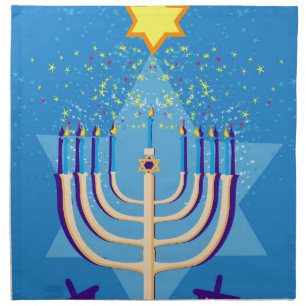 hanukkah menorah cloth napkin