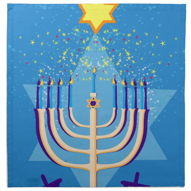 hanukkah menorah cloth napkin (Front)