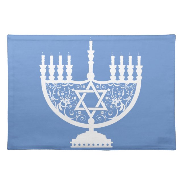 Hanukkah Menorah Cloth Placemat (Front)