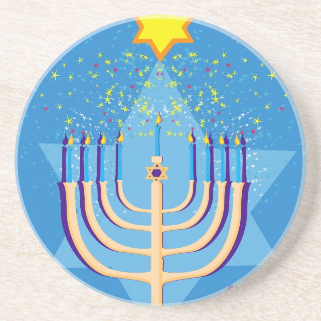 hanukkah menorah coaster (Front)