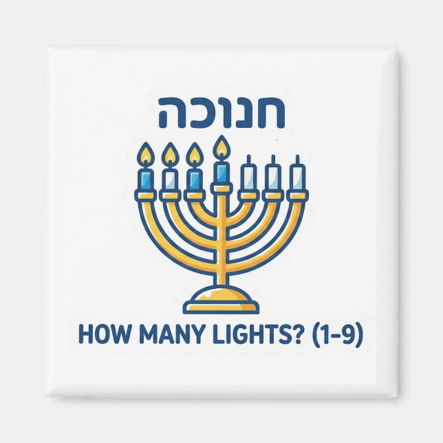 Hanukkah Menorah Counting Game - Educational Math  Magnet (Front)