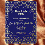 Hanukkah menorah dinner party Foil Invitation<br><div class="desc">.Celebrate eight days and eight nights of the Festival of Lights with Hanukkah cards and gifts. The festival of lights is here. Light the menorah, play with the dreidel and feast on latkes and sufganiyots. Celebrate the spirit of Hanukkah with friends, family and loved ones by wishing them Happy Hanukkah....</div>
