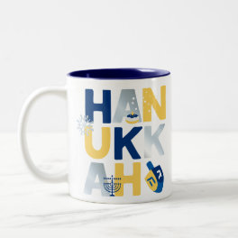HANUKKAH Menorah Dreidel Coffee Mug
