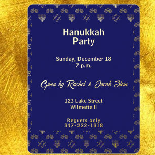 Hanukkah menorah dreidel Foil Invitation