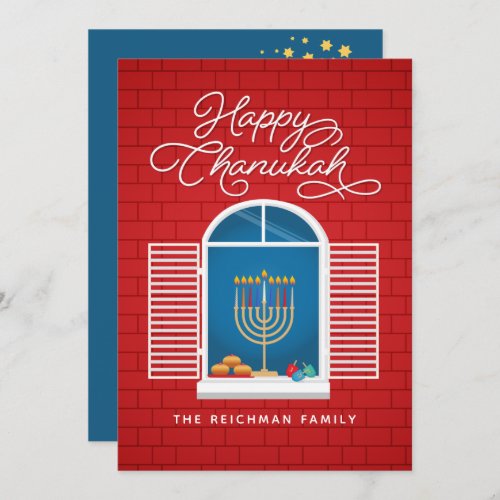 HANUKKAH Menorah Dreidel Greeting Card