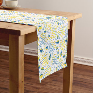 Hanukkah Menorah Dreidel Holiday Table Runner