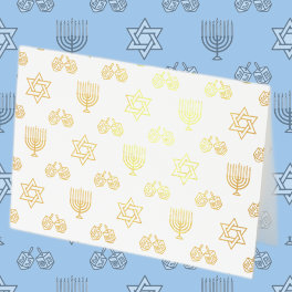 Hanukkah Menorah Foil Card