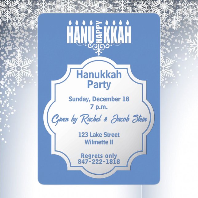  Hanukkah menorah  Foil Invitation (Creator Uploaded)