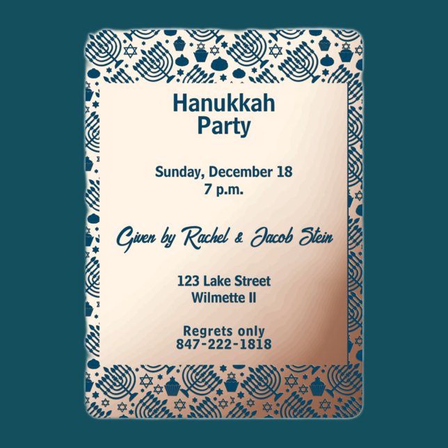  Hanukkah menorah  Foil Invitation (Creator Uploaded)