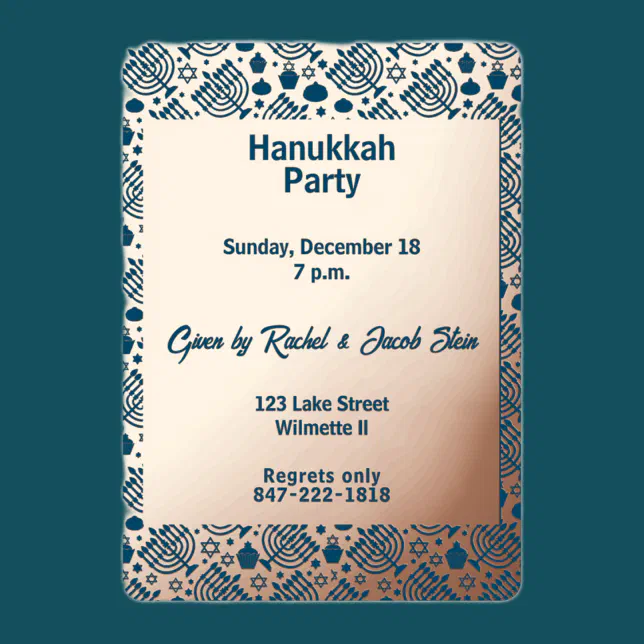 Hanukkah Menorah Foil Invitation Zazzle