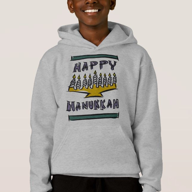 Hanukkah Menorah - Great Gift Idea for Kids Hoodie (Front)