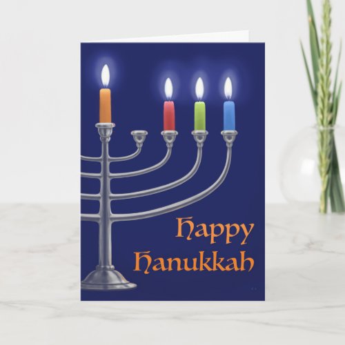 Hanukkah Menorah Greeting Card