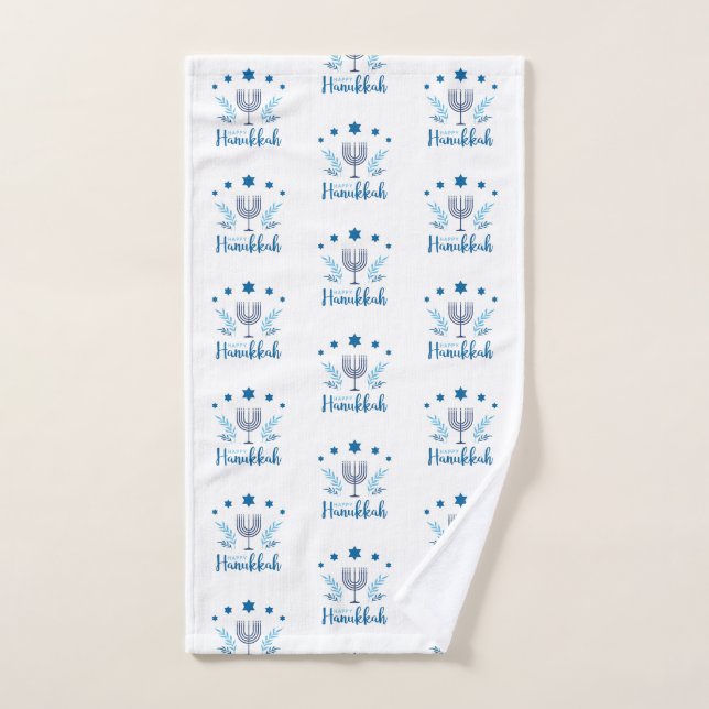 Hanukkah menorah hand towel  (Hand Towel)