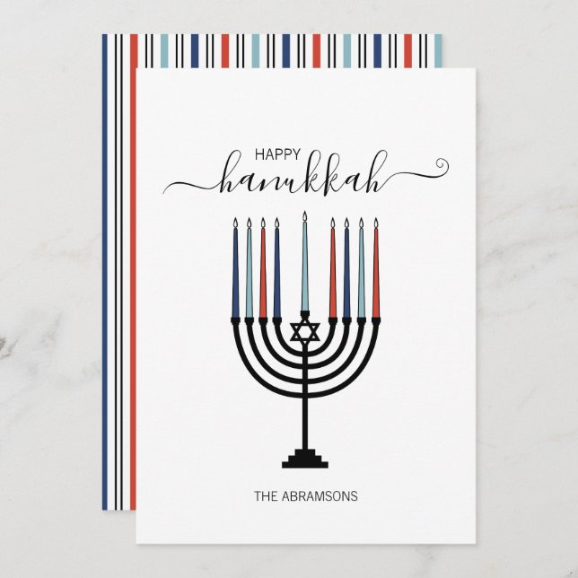 Hanukkah Menorah Holiday Card (Front/Back)