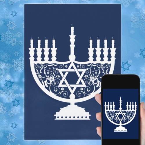 Hanukkah Menorah Holiday Card