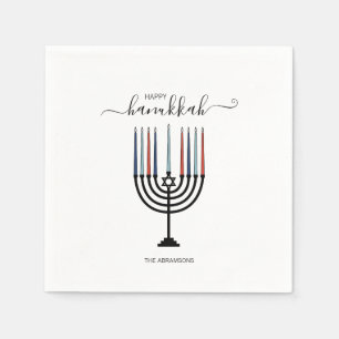 Hanukkah Menorah Holiday Paper Napkin