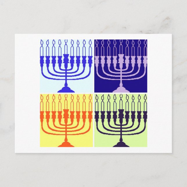 Hanukkah Menorah Holiday Postcard (Front)
