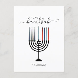 Hanukkah Menorah Holiday Postcard