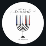 Hanukkah Menorah Holiday Sticker<br><div class="desc">Personalize the custom text above. You can find additional coordinating items in our "Hanukkah Gifts and a Menorah" collection.</div>