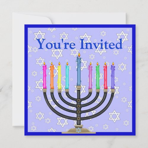 Hanukkah Menorah Invitation