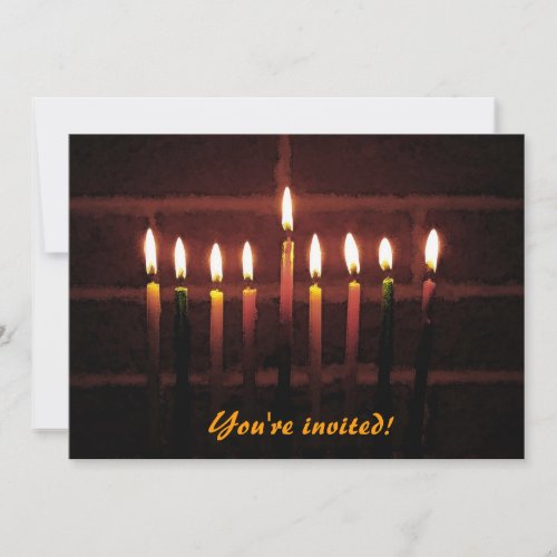 Hanukkah Menorah Invitation