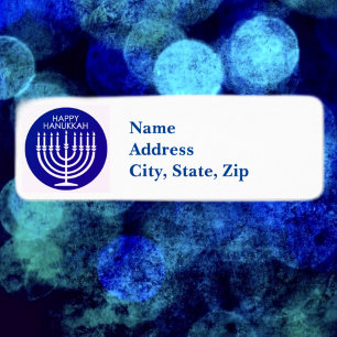 Hanukkah Menorah Label