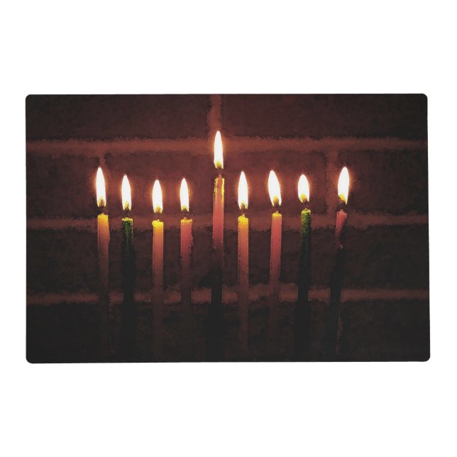 Hanukkah Menorah Laminated Placemat (Front)