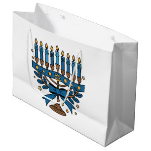 Hanukkah Menorah  Large Gift Bag