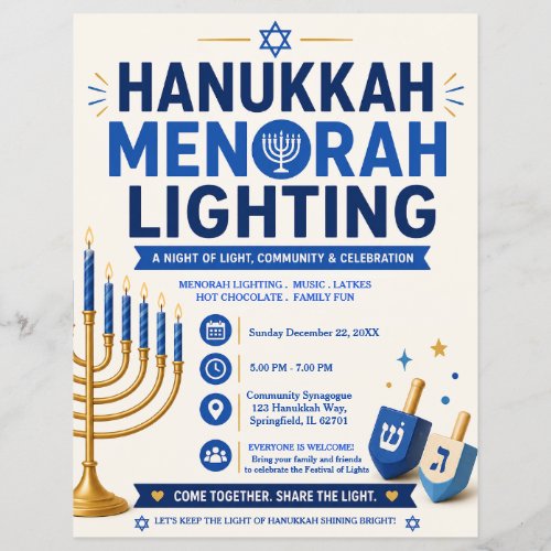 Hanukkah Menorah Lighting Flyer