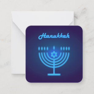 Hanukkah Menorah lights Festival decoration Note Card