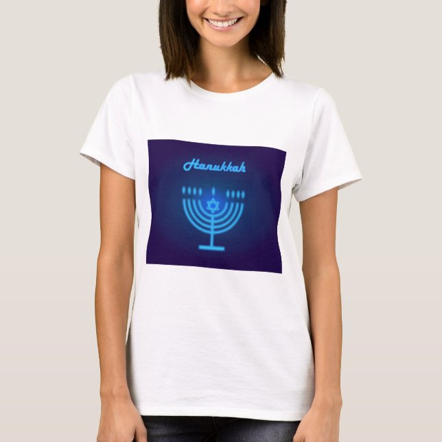 Hanukkah Menorah lights Festival decoration T-Shirt (Front)