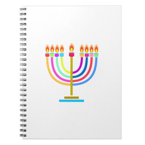 Hanukkah Menorah Lights Holiday symbol Notebook