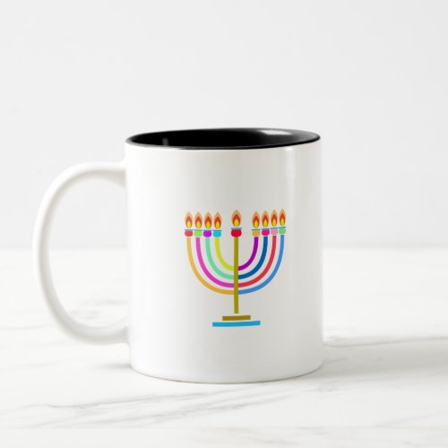 Hanukkah Menorah Lights Holiday symbol Two_Tone Coffee Mug