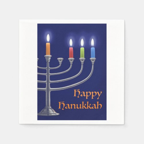 Hanukkah Menorah Napkins