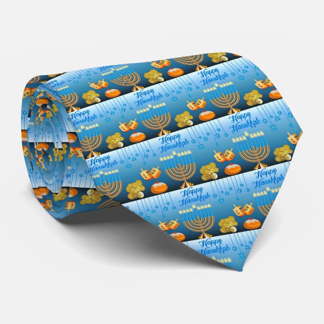 Hanukkah Menorah  neck tie (Rolled)