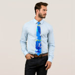 Hanukkah Menorah Neck Tie<br><div class="desc">This tie has a Hanukkah design of menorahs and stars on a blue background. Great for the season.</div>