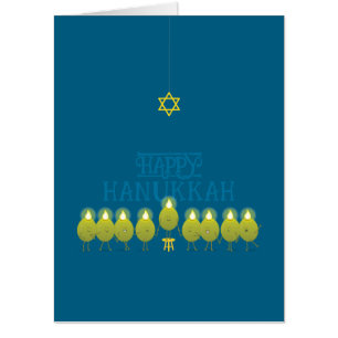 Hanukkah Menorah Olives, Oversized Group Greeting Card