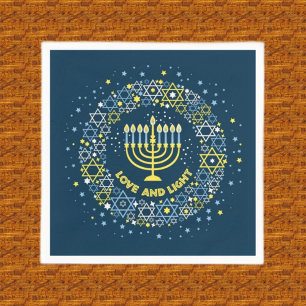 Hanukkah Menorah Paper Napkins, Guest Towel Napkins