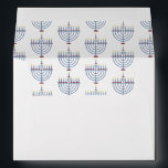 Hanukkah Menorah Pattern Pretty Envelope<br><div class="desc">These pretty envelopes have a menorah pattern inside for Hanukkah. See the matching party invitations here: https://www.zazzle.com/hanukkah_party_funny_whole_latke_fun_invitation-256781977102628379</div>