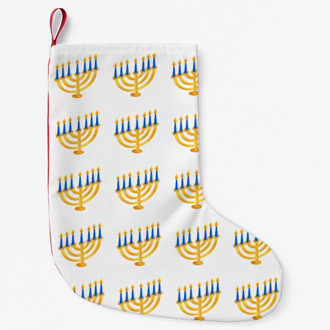 Hanukkah Menorah Small Christmas Stocking (Front)