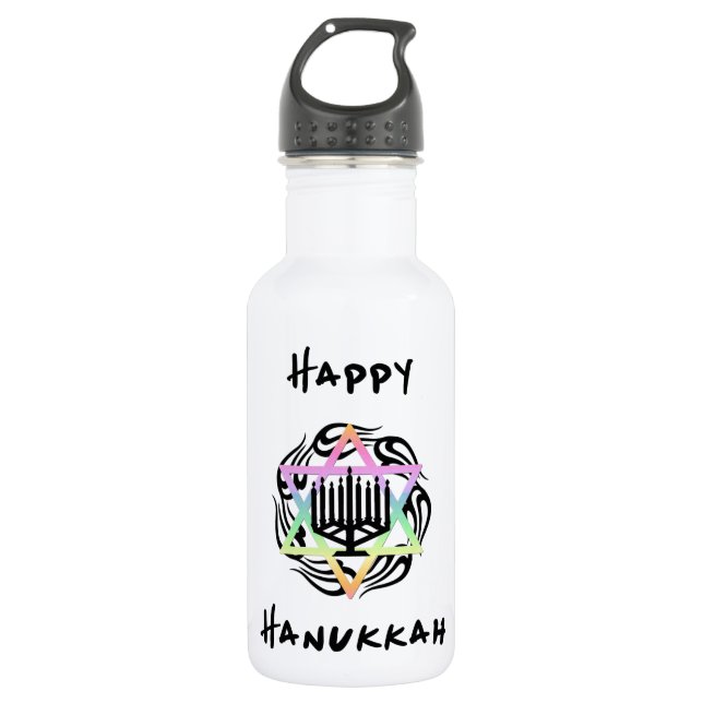 Hanukkah Menorah Stainless Steel Water Bottle (Front)