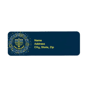 Hanukkah Menorah Star Label