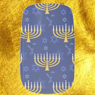 Hanukkah Menorah Star Minx Nail Art Decals