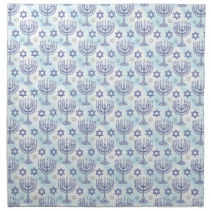 Hanukkah Menorah Star of David Doodle Art Style Cloth Napkin