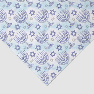 Hanukkah Menorah Star of David Doodle Art Style Tissue Paper
